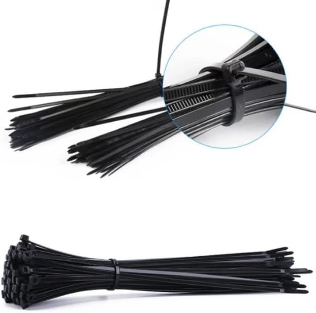 4,8x250 mm Siyah 25cm Kablo Bağı Plastik Cırt Kelepçe Toplayıcı-100 Adet
